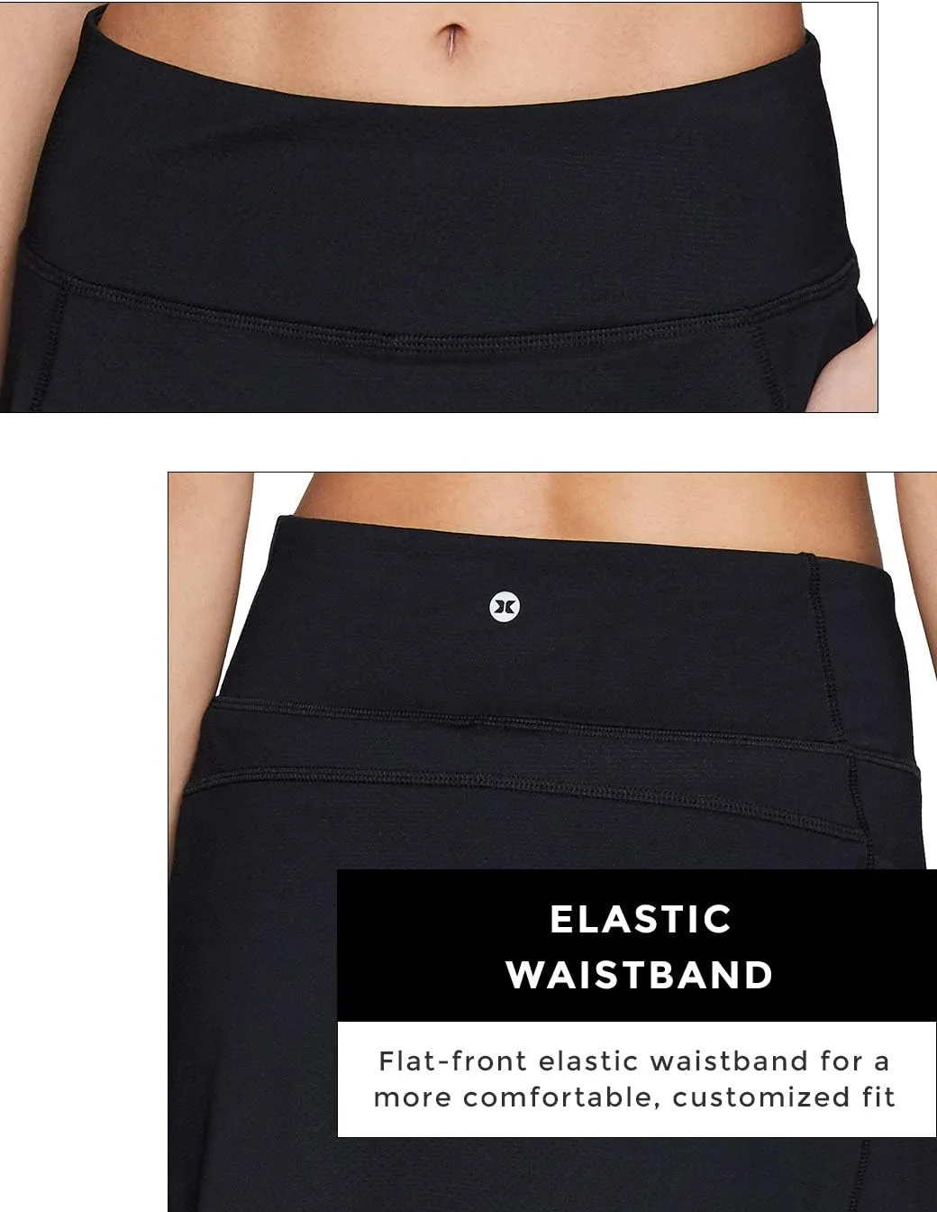 RBX Active Women's Fashion Stretch Knit Flat Front Golf/Tennis Athletic Skort with Attached Bike Short and Pockets