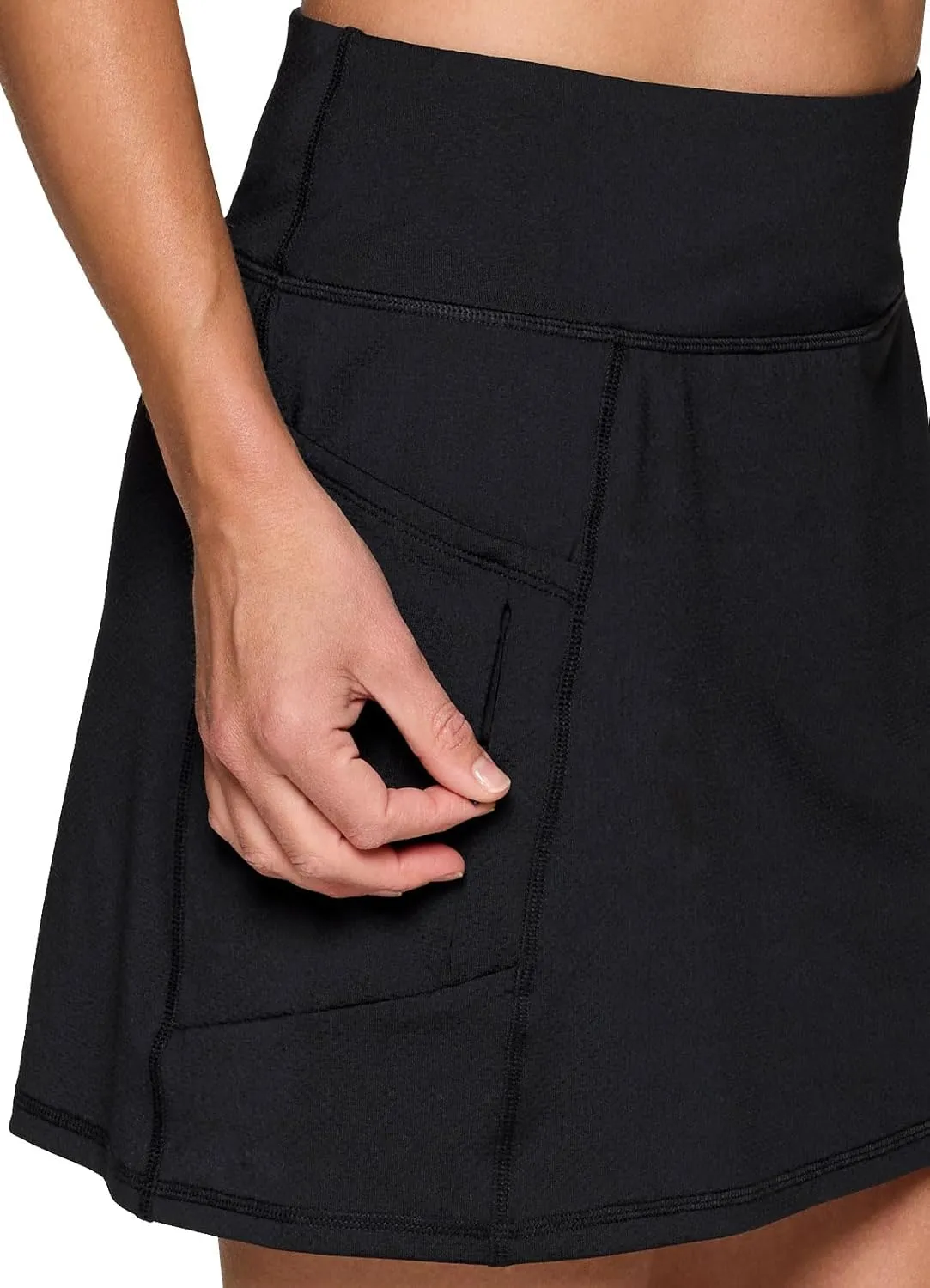 RBX Active Women's Fashion Stretch Knit Flat Front Golf/Tennis Athletic Skort with Attached Bike Short and Pockets