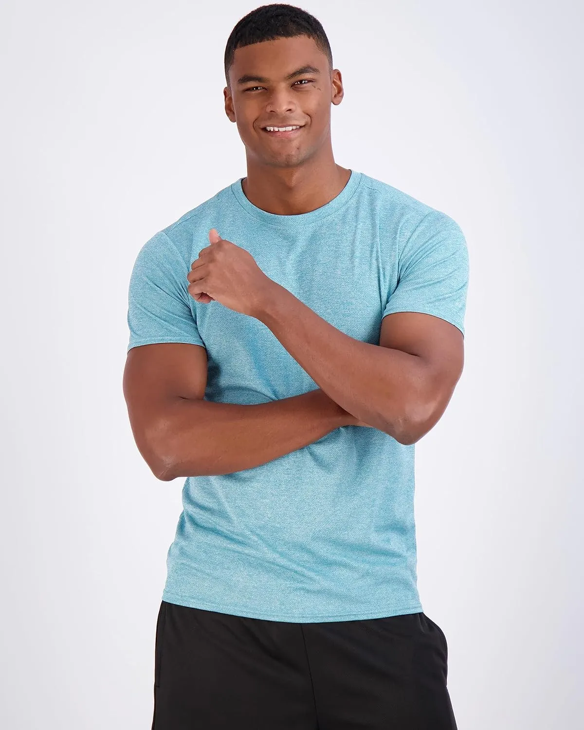 Real Essentials 5 Pack Men’s Active Quick Dry Mesh Crew Neck T Shirts | Athletic Short Sleeve Tee (Available in Big & Tall)
