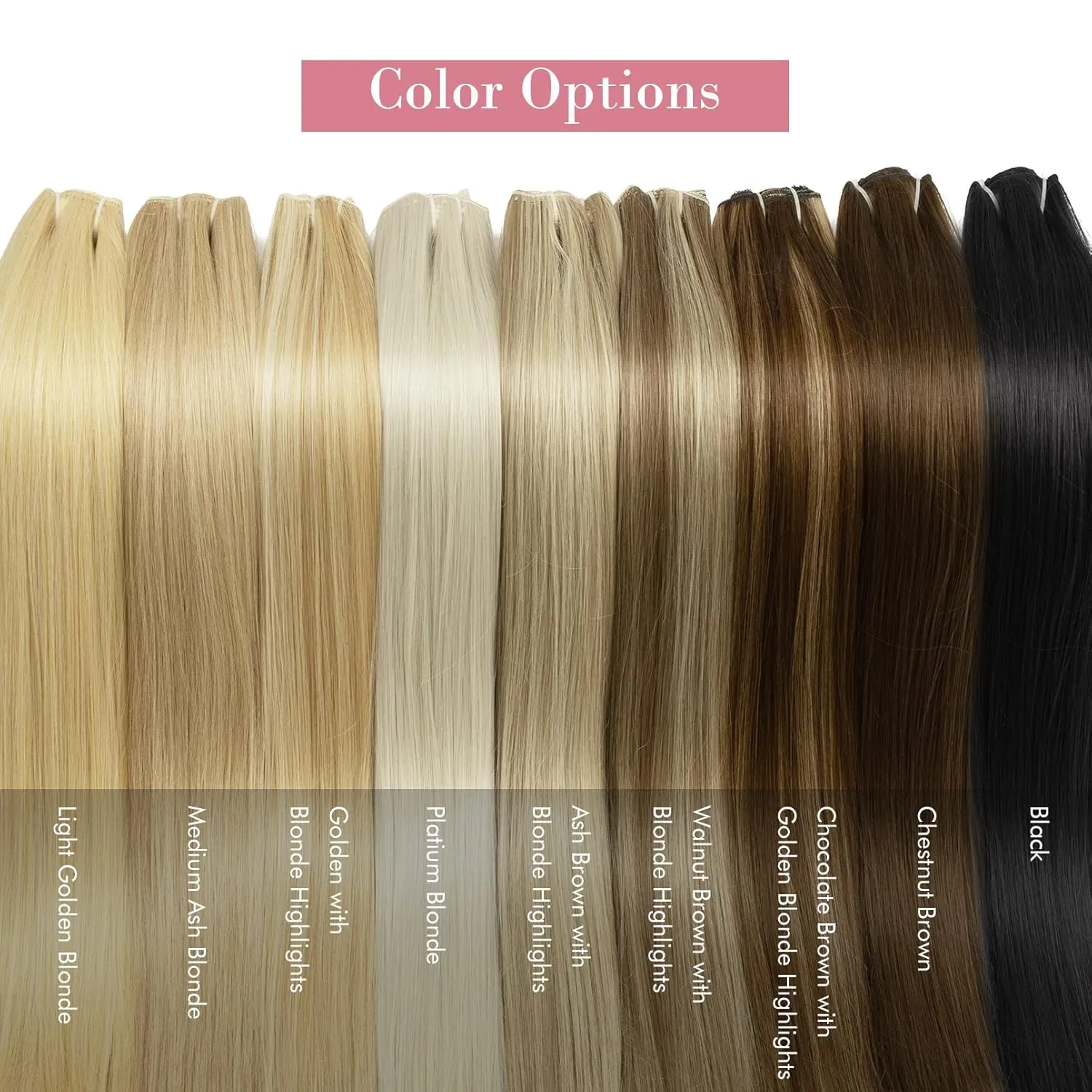 REECHO Clip in Hair Extensions, Hair Extensions Thick Long Lace Weft Lightweight Synthetic Hairpieces for Women 24 Inch-240 Gram(Pack of 5), Chocolate Brown with Highlights