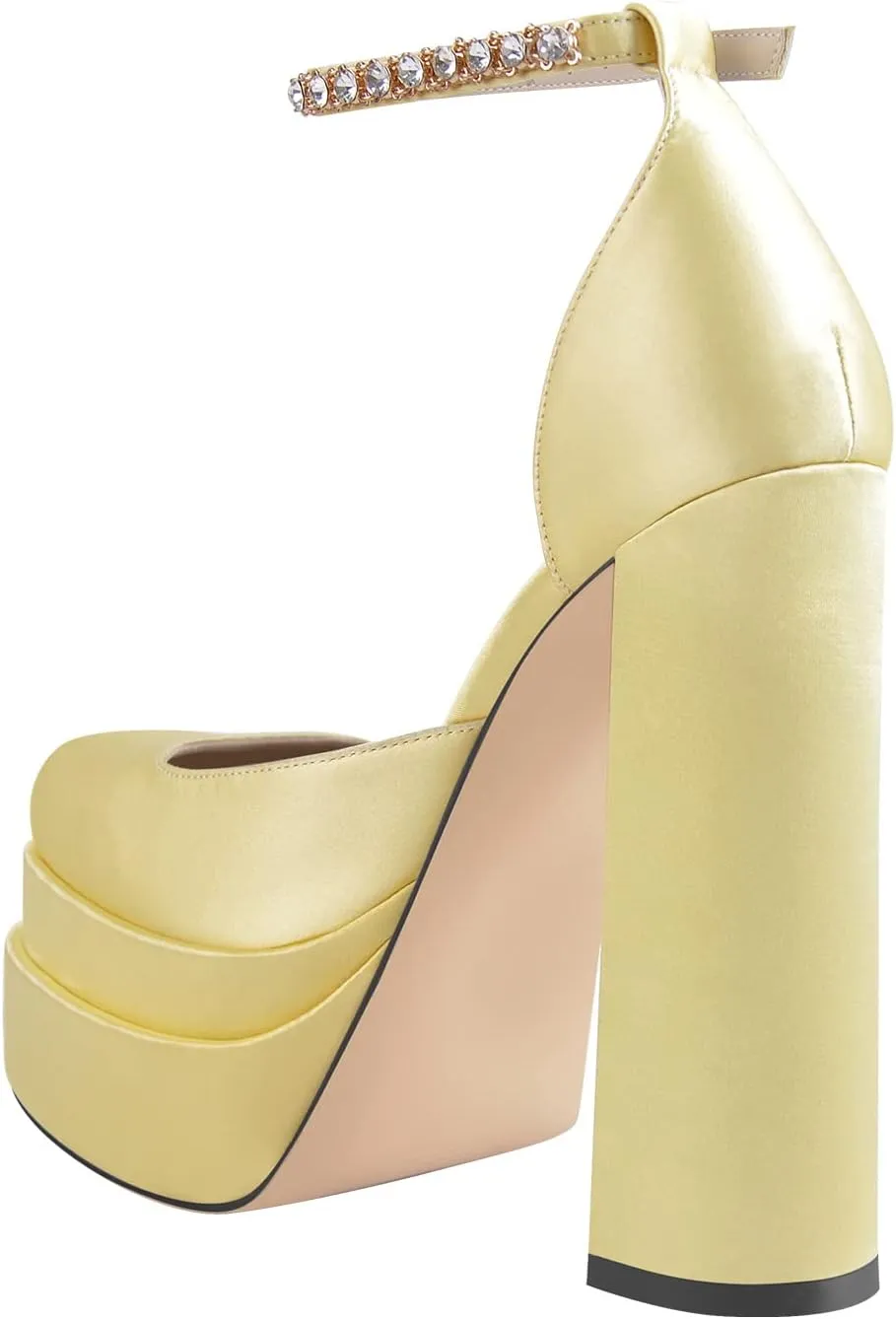 Richealnana Women's Platform Clear PVC Strap Glitter Stiletto Heel Sandals