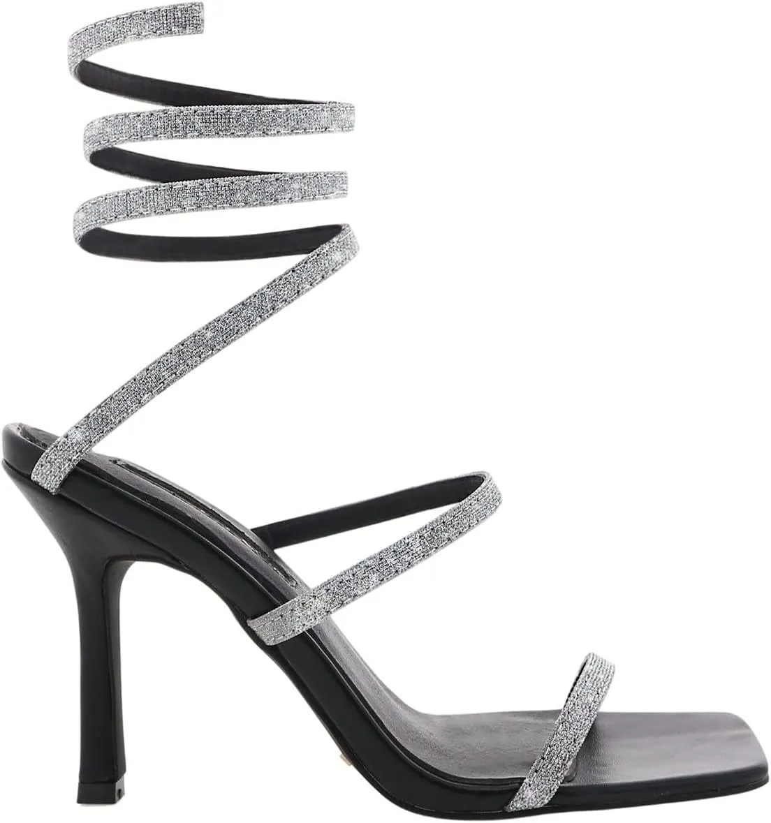 Richealnana Women's Square Toe Glitter Straps Stiletto High Heel