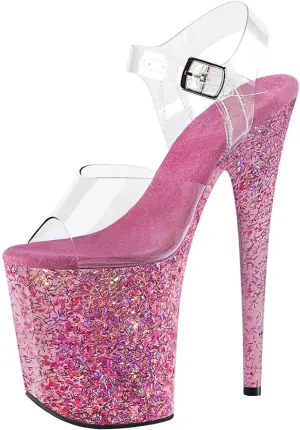 Roimaash Fancy Women 20CM Glitter Pole Dance Sandals