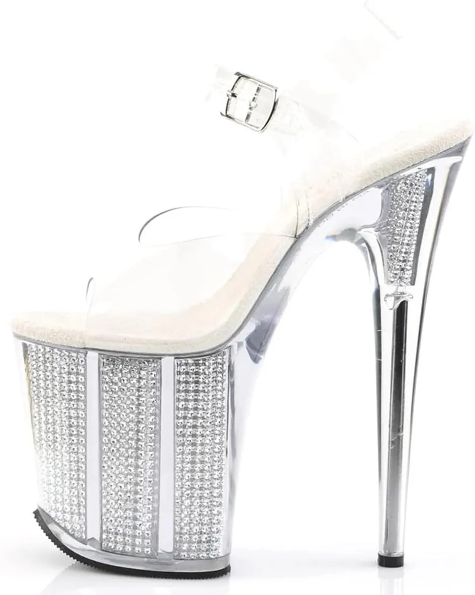 Roimaash Fancy Women 20CM Glitter Pole Dance Sandals