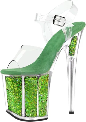 Roimaash Fancy Women 20CM Glitter Pole Dance Sandals