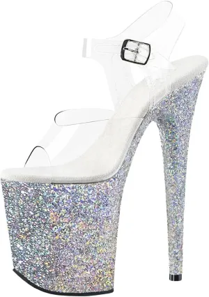 Roimaash Fancy Women 20CM Glitter Pole Dance Sandals