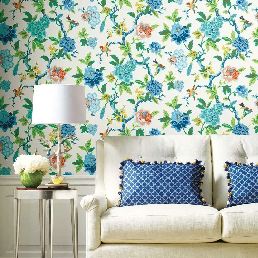 RoomMates Waverly RMK11862RL Candid Moments Peel and Stick Wallpaper, 18 in x 18.86 ft