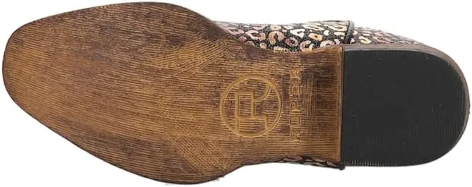ROPER Kids Girls Riley Leopard Snip Toe Casual Boots Mid Calf - Black, Gold, Silver