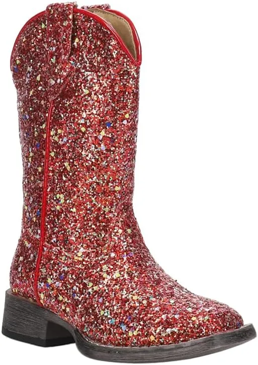 ROPER Toddler Girls Glitter Galore Square Toe Casual Boots Ankle - Blue