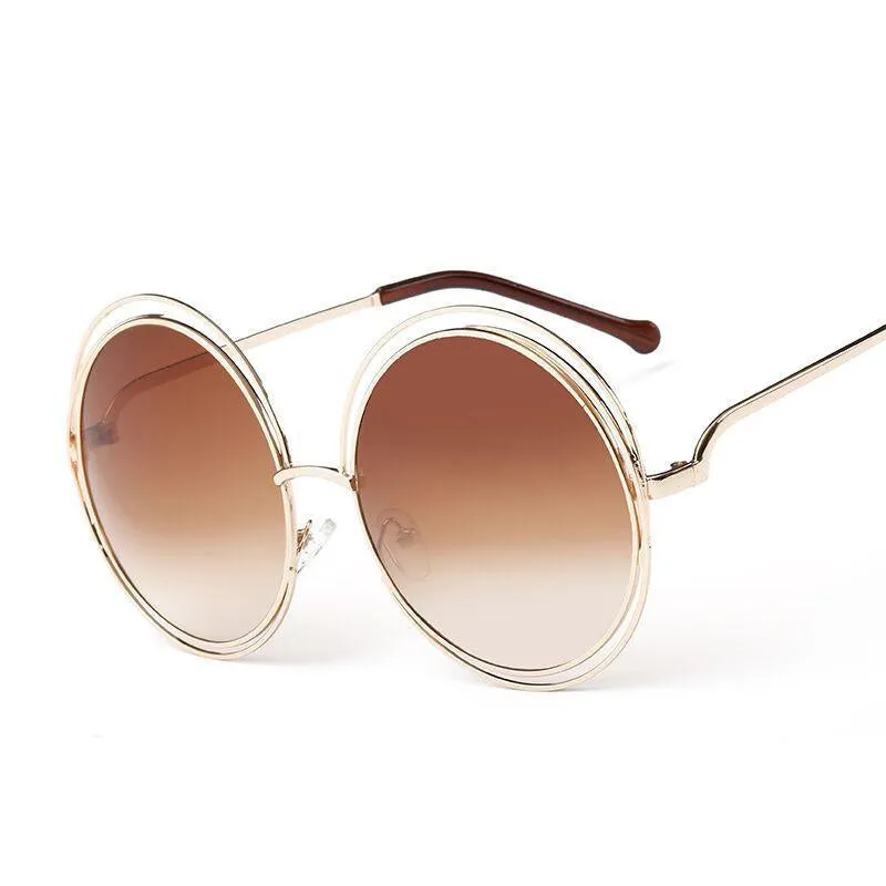 Round Thin Lightweight Cutout Tip Sunglasses - Mix Colors