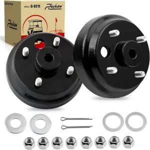 Roykaw Golf Cart Brake Drum Hub Assembly with Lug Nuts for EZGO 1982-up Electric & 1982-1993 2 Cycle Gas Models, Replaces OEM # 19186-G1P, 17298-G1, 17082-G2