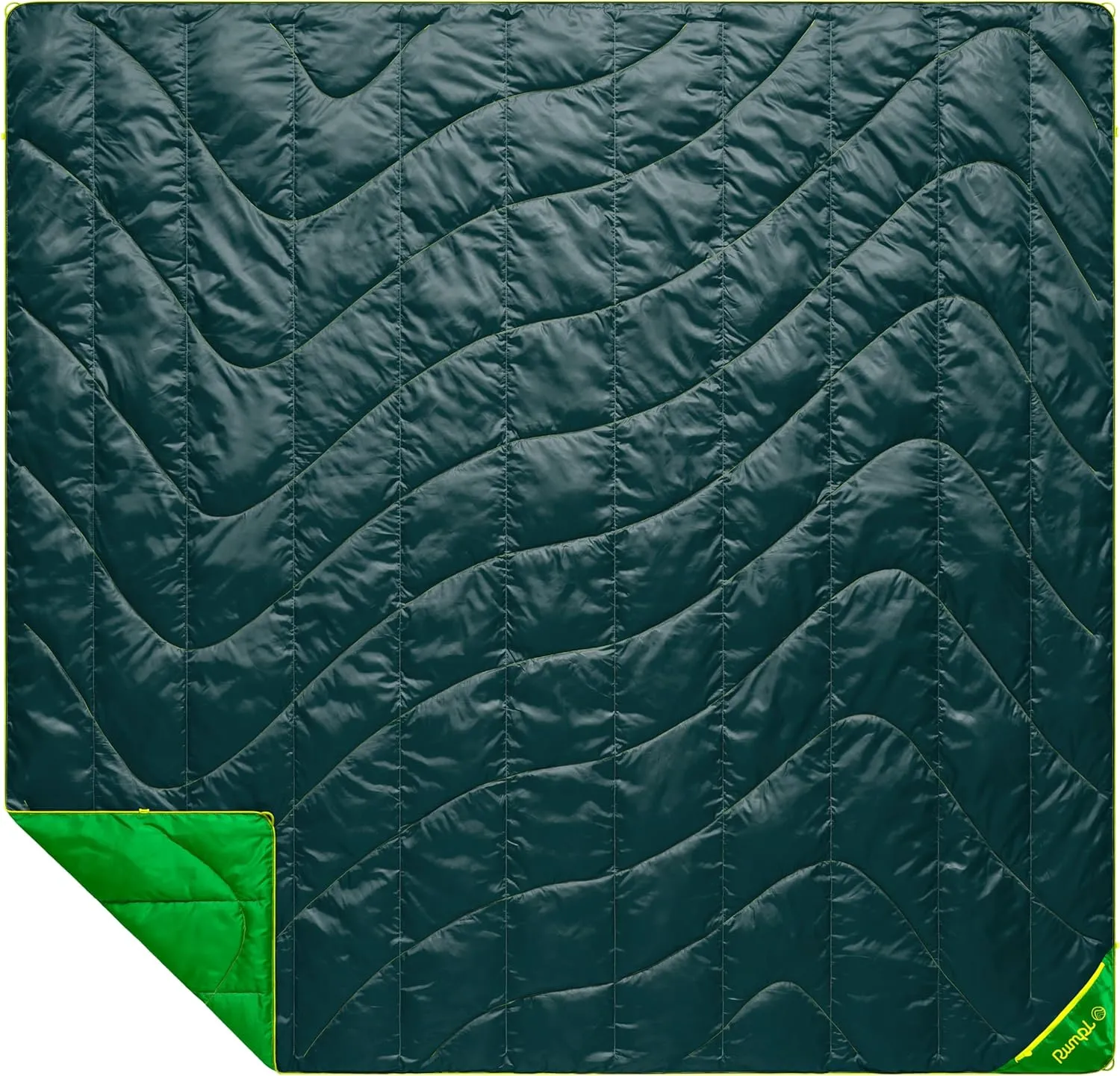 Rumpl Backcountry Puffy Blanket - Packing Comfort Into Uncomfortable Places, 100% Recycled Polyester Insulation, Lightweight, Packable, Water Resistant, 80" x 84", Sea Moss