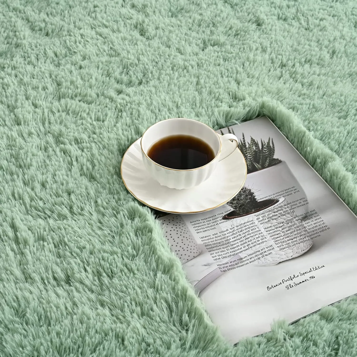 Sage Green Rug for Bedroom, 2x6 Fluffy Bedside Rugs Runner Throw Area Rug Carpets,Soft Shaggy Rug for Kids Boys Girls Room Nursery, Furry Shag Small Rug Indoor Carpet Home Decor