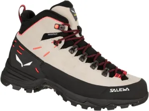 Salewa Alp Mate Mid PTX Hiking Boot - Women's Oatmeal/Black 7.5