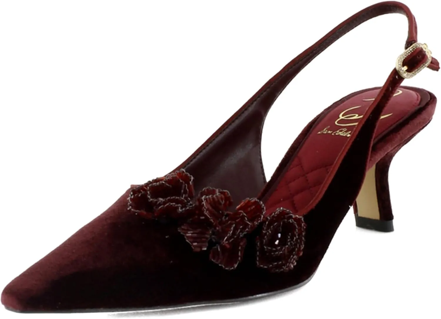 Sam Edelman Bianka Flora Slingback Women's Heels Deep Cabernet Velvet Size 8 M