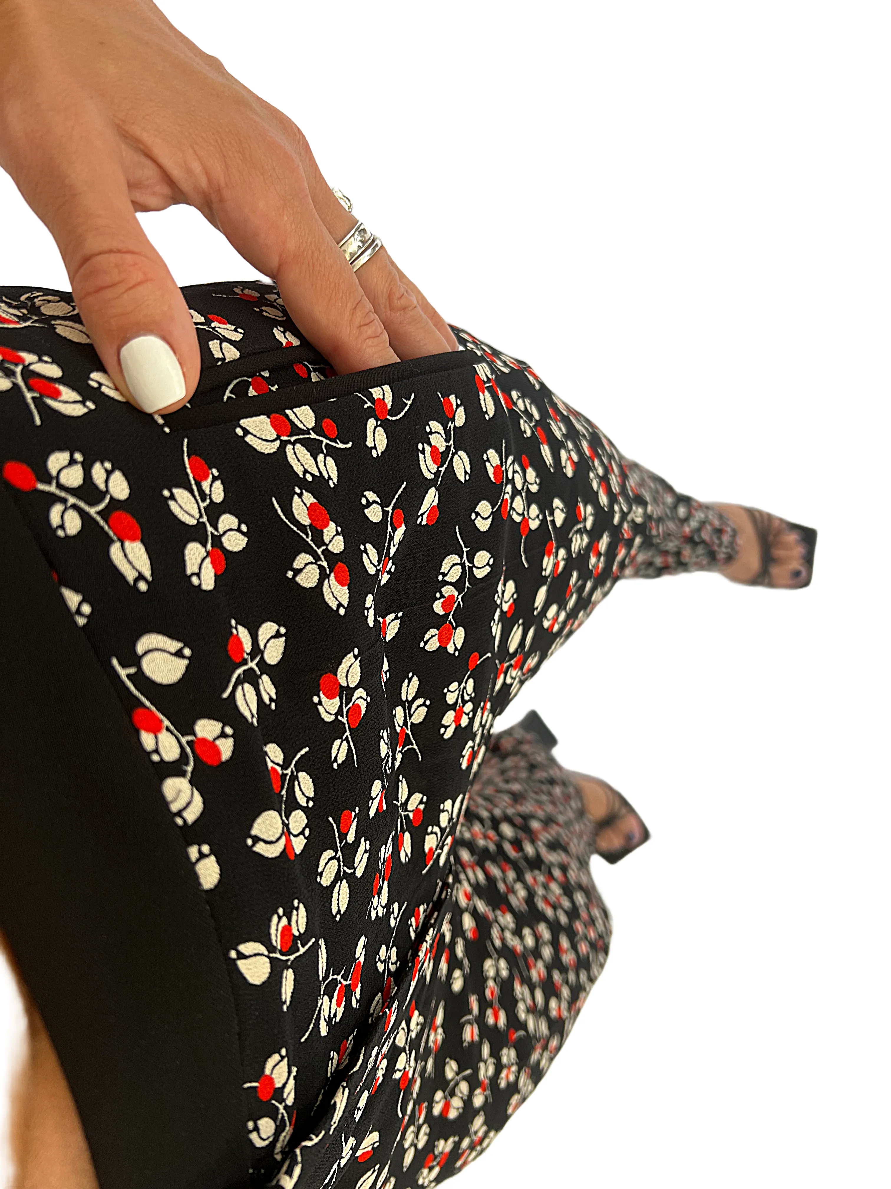 SANDRO Floral Print Lightweight Pants, SIZE 1, SMALL