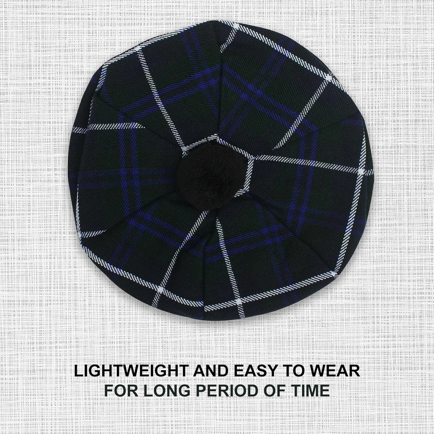 Scottish Traditional Tam o' Shatner Acrylic Wool Tammy Hat Flat Bonnet Kilt Many Tartans