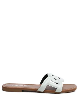 shiny slip-on flat