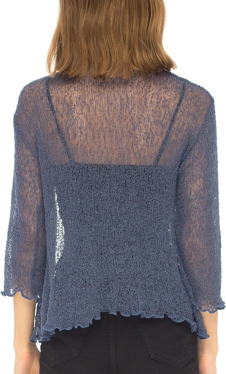 SHU-SHI Sheer Cardigans For Women Summer Knit Shrug Lightweight For Dresses Tie Top Open Front