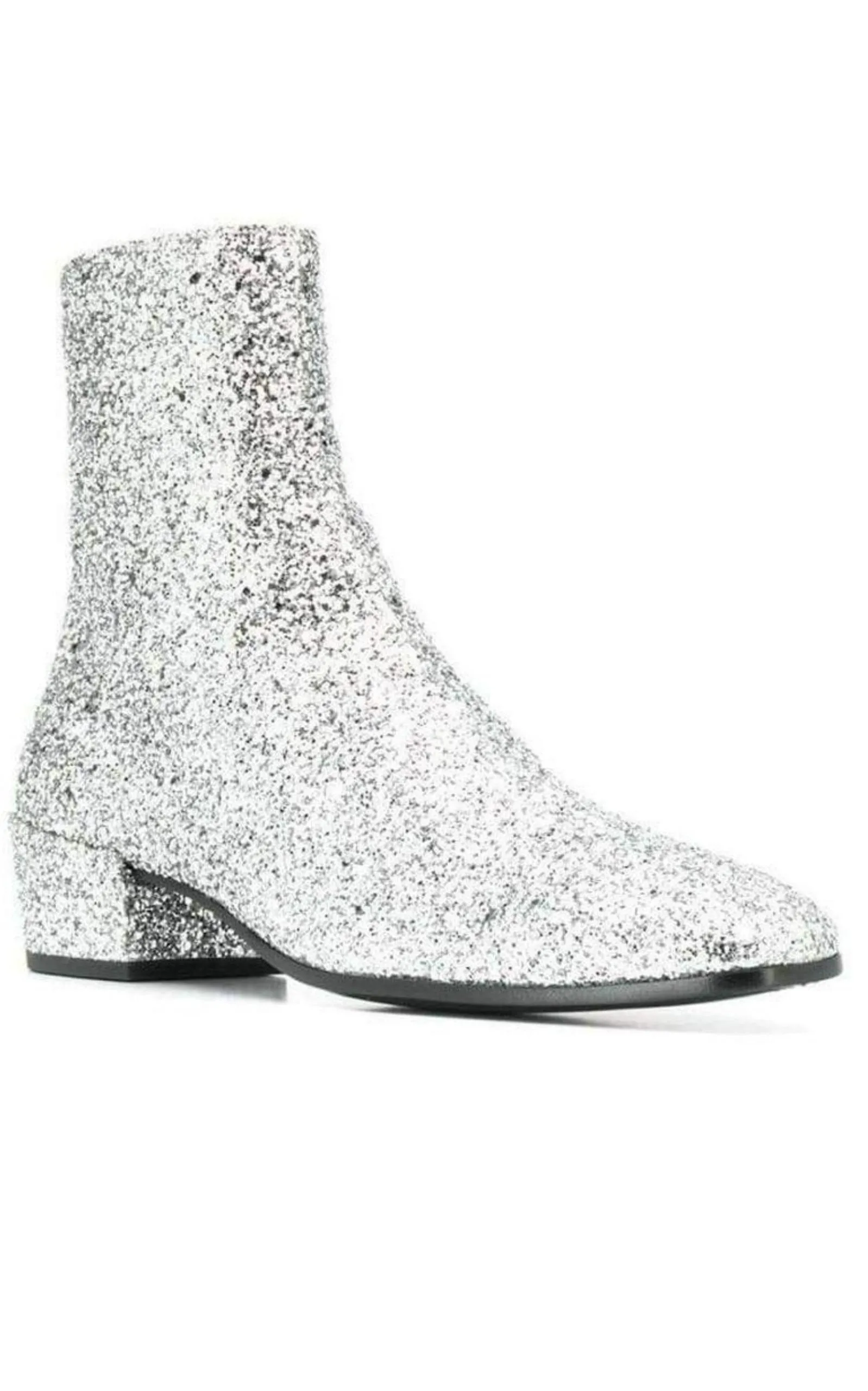 SIlver Glittler Ankle Boots