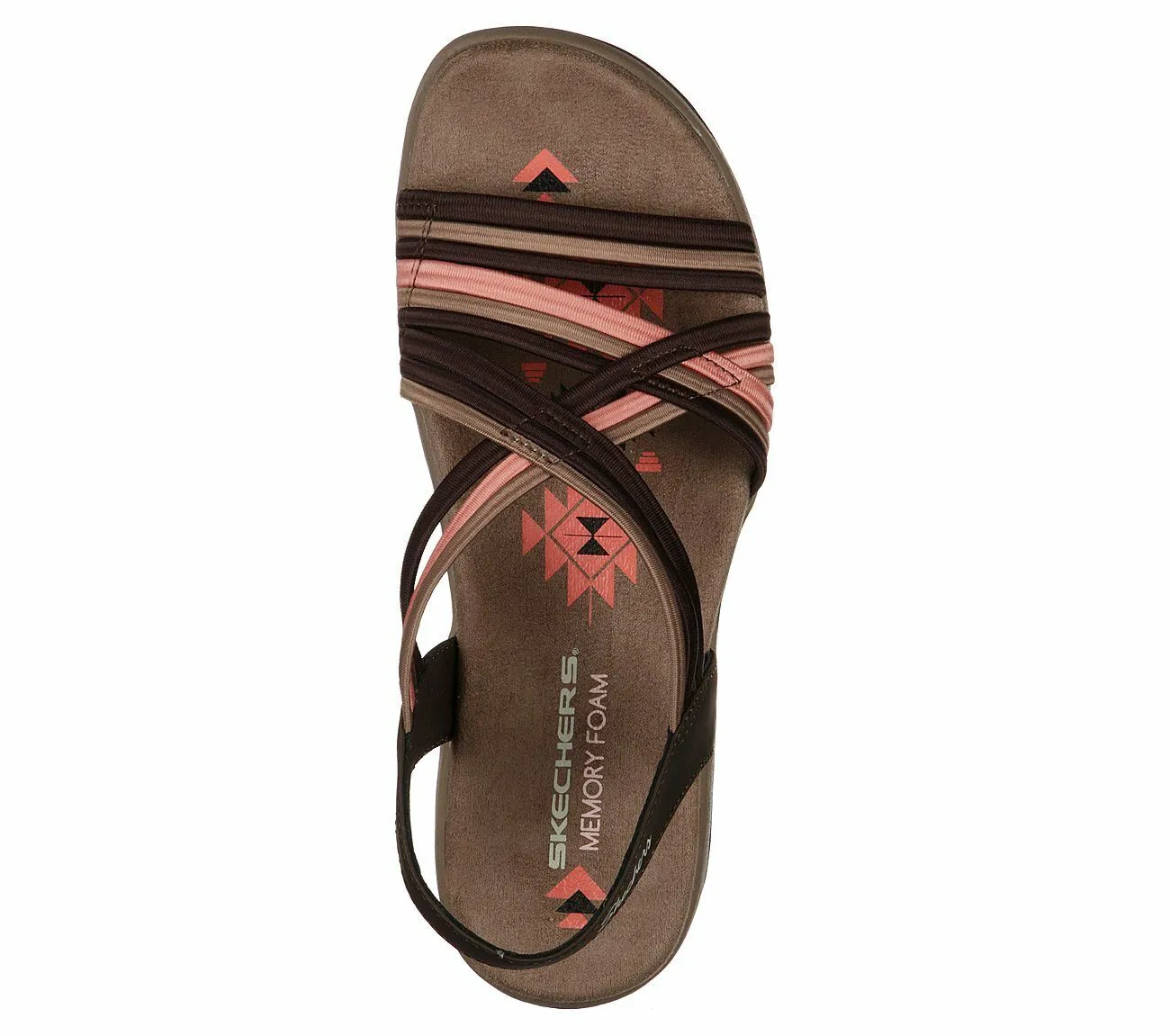 Skechers Ladies Reggae Slim Simply Stretch chocolate/Multi Sandals 163023/CHMT