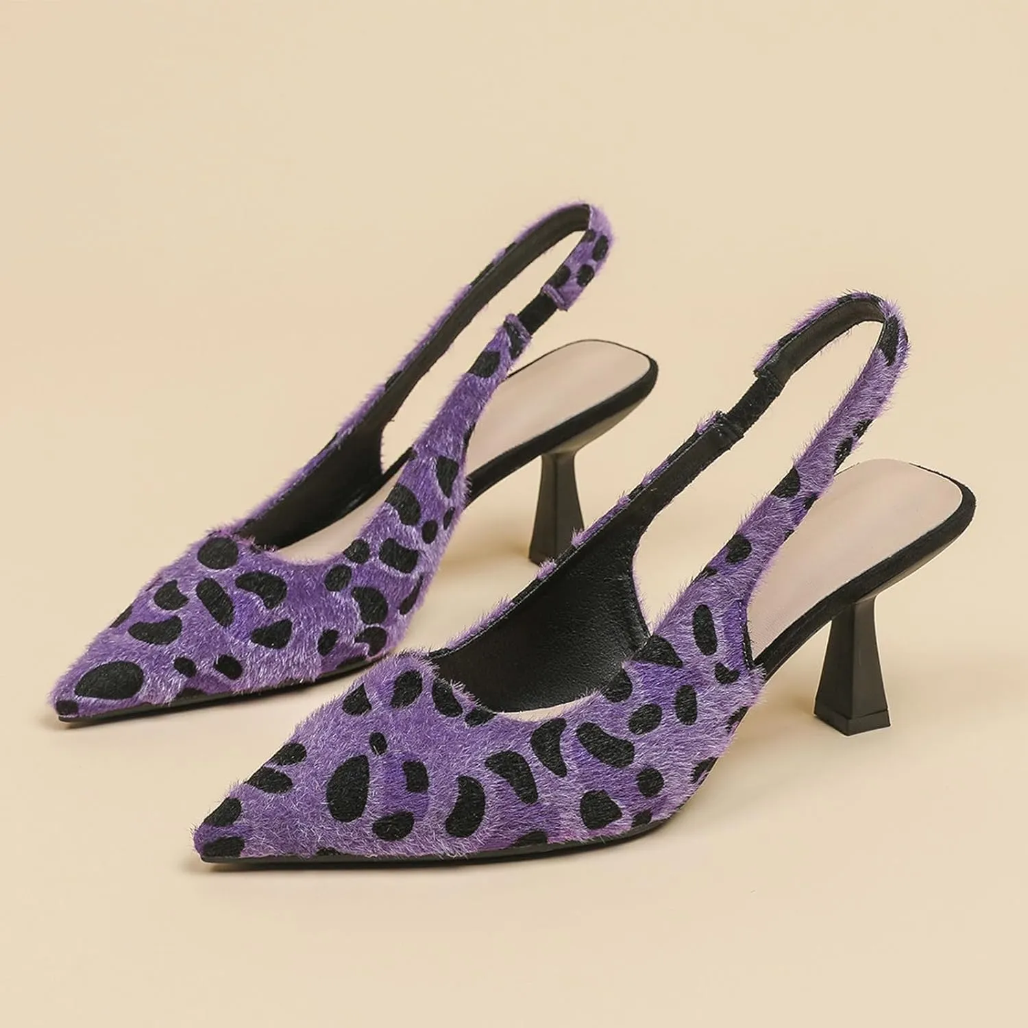Slingback Heels for Women Closed Pointed Toe Pumps Kitten Heel Wedding Party Dress Shoes