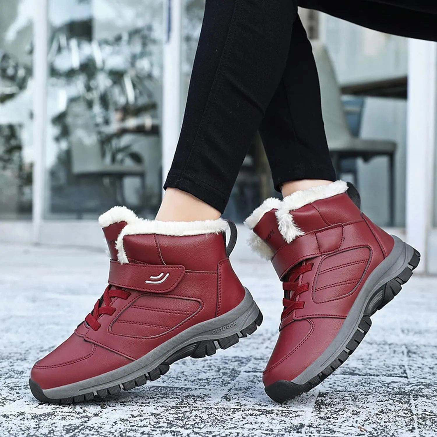 Snow Boots for Women Wide Calf Snow Booties for Women 2023 Womens Waterproof Boots Winter Zapatos De Nieve Mujer Womens Black Hiking Boots Waterproof Lightweight