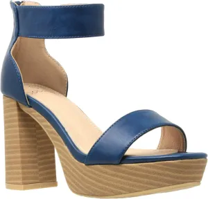 SOBEYO Women's Platform Sandals Ankle Strap Chunky Block High Heels Open Toe Shoes