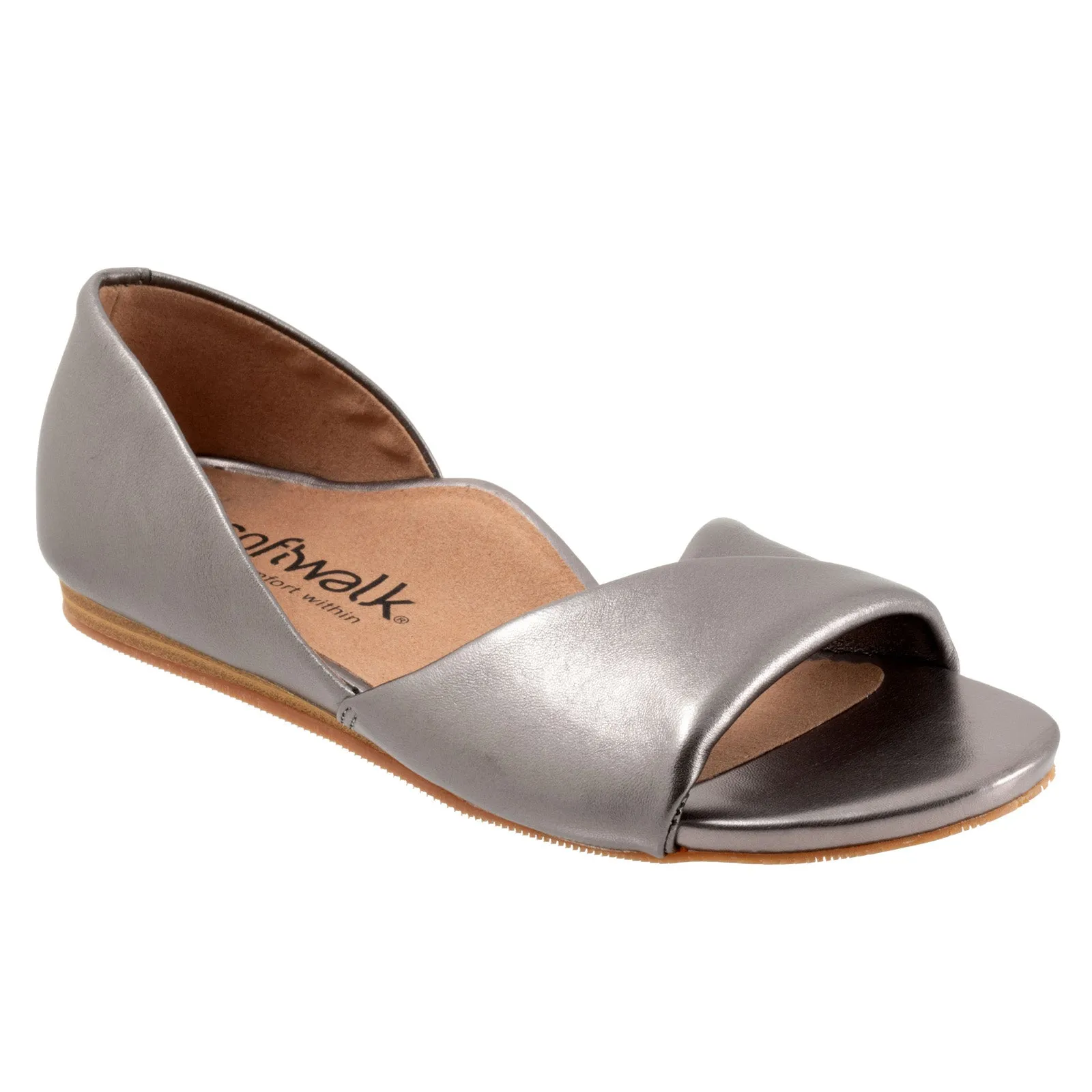 Softwalk Cypress S2307-043 Womens Gray Narrow Leather Loafer Flats Shoes