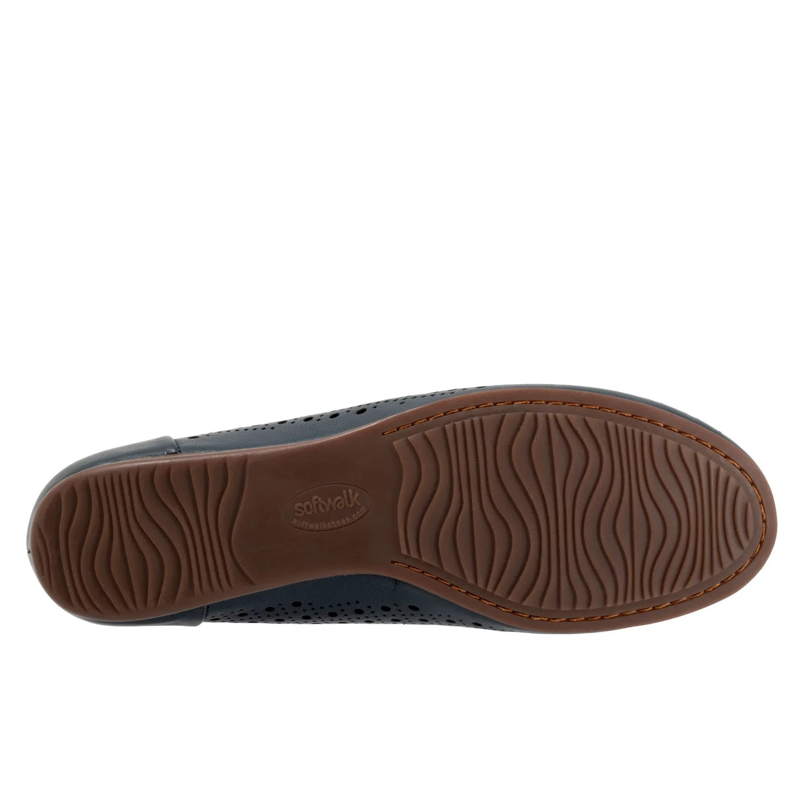 Softwalk Shelby Perf S2317-400 Womens Blue Leather Loafer Flats Shoes