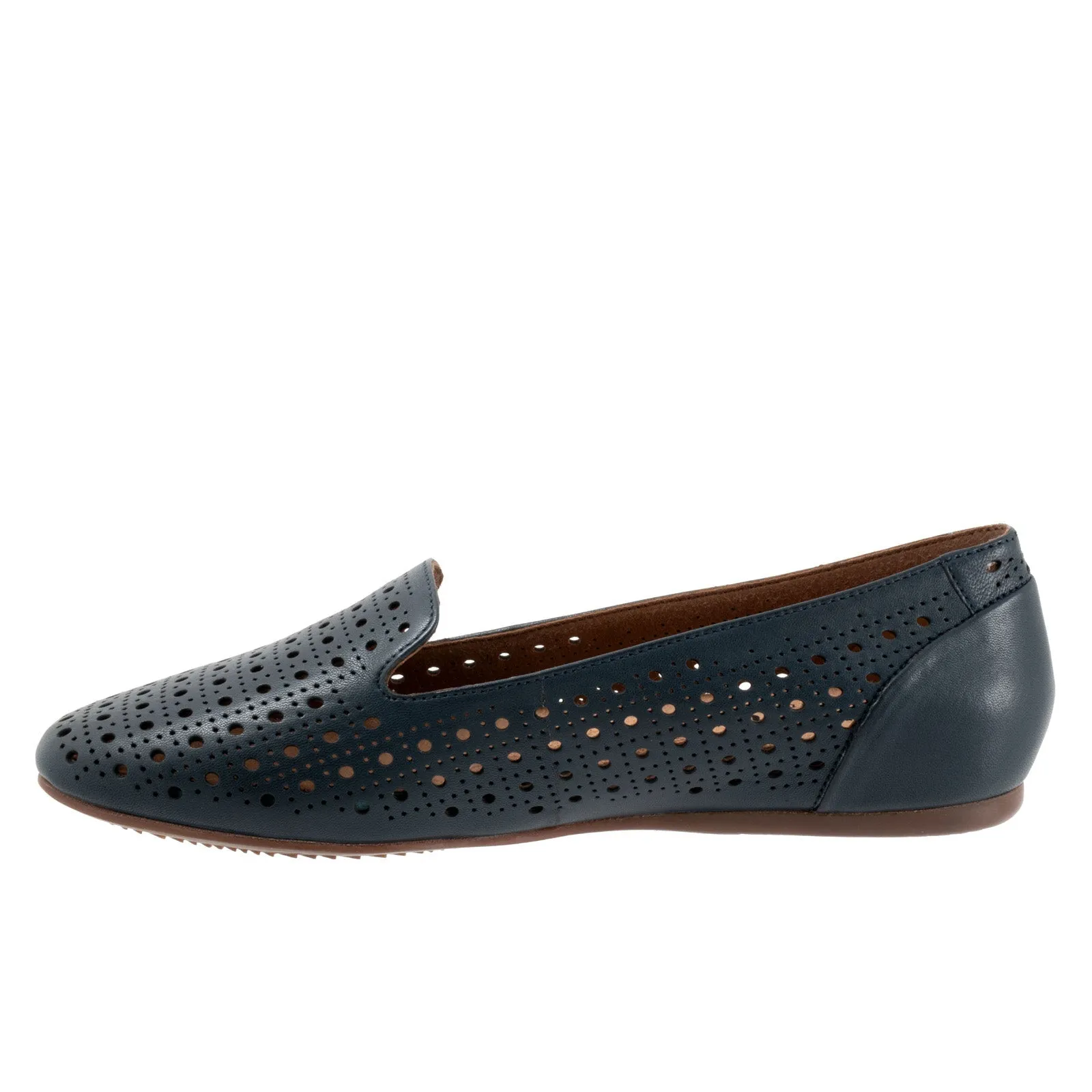 Softwalk Shelby Perf S2317-400 Womens Blue Leather Loafer Flats Shoes