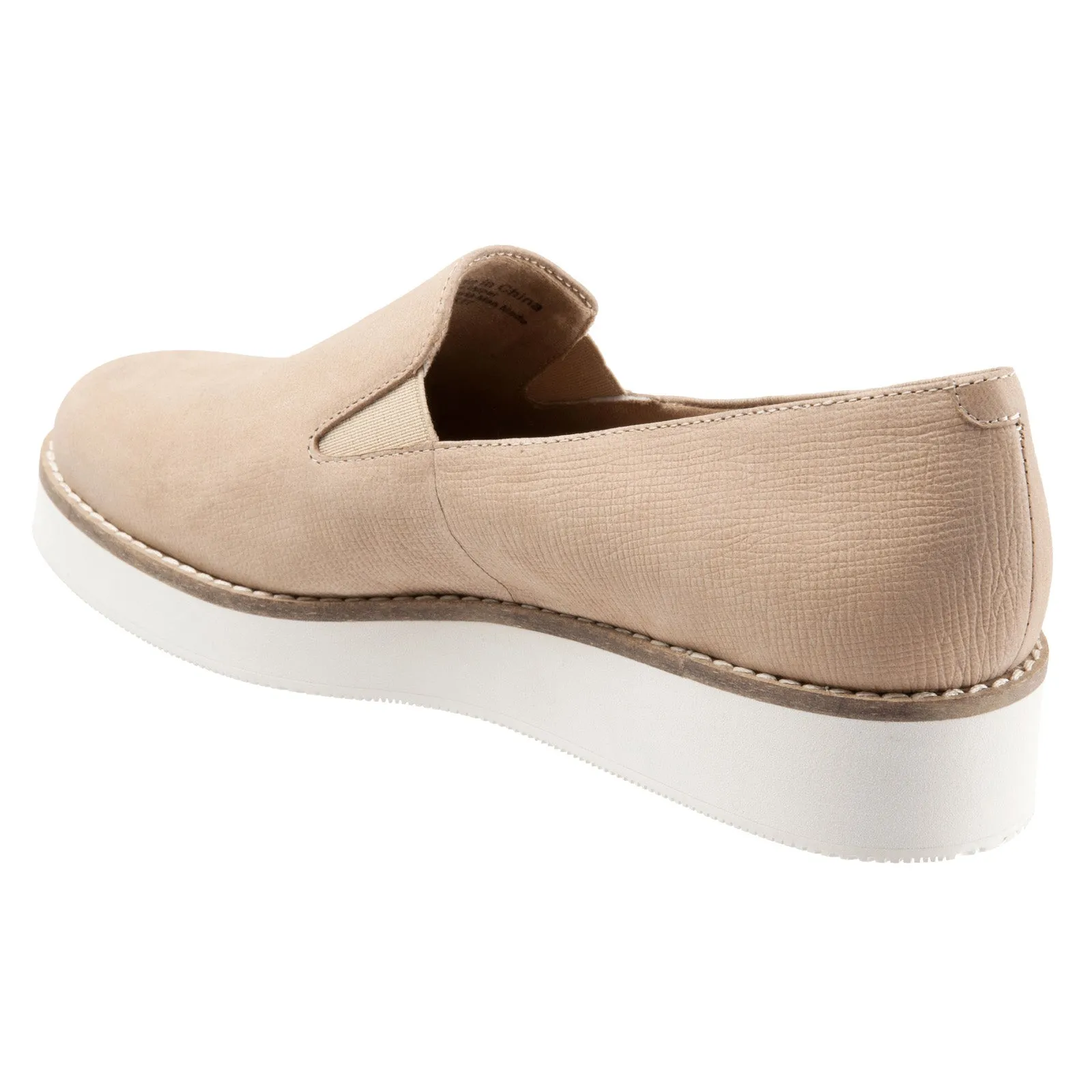 Softwalk Whistle S1810-234 Womens Beige Narrow Leather Loafer Flats Shoes