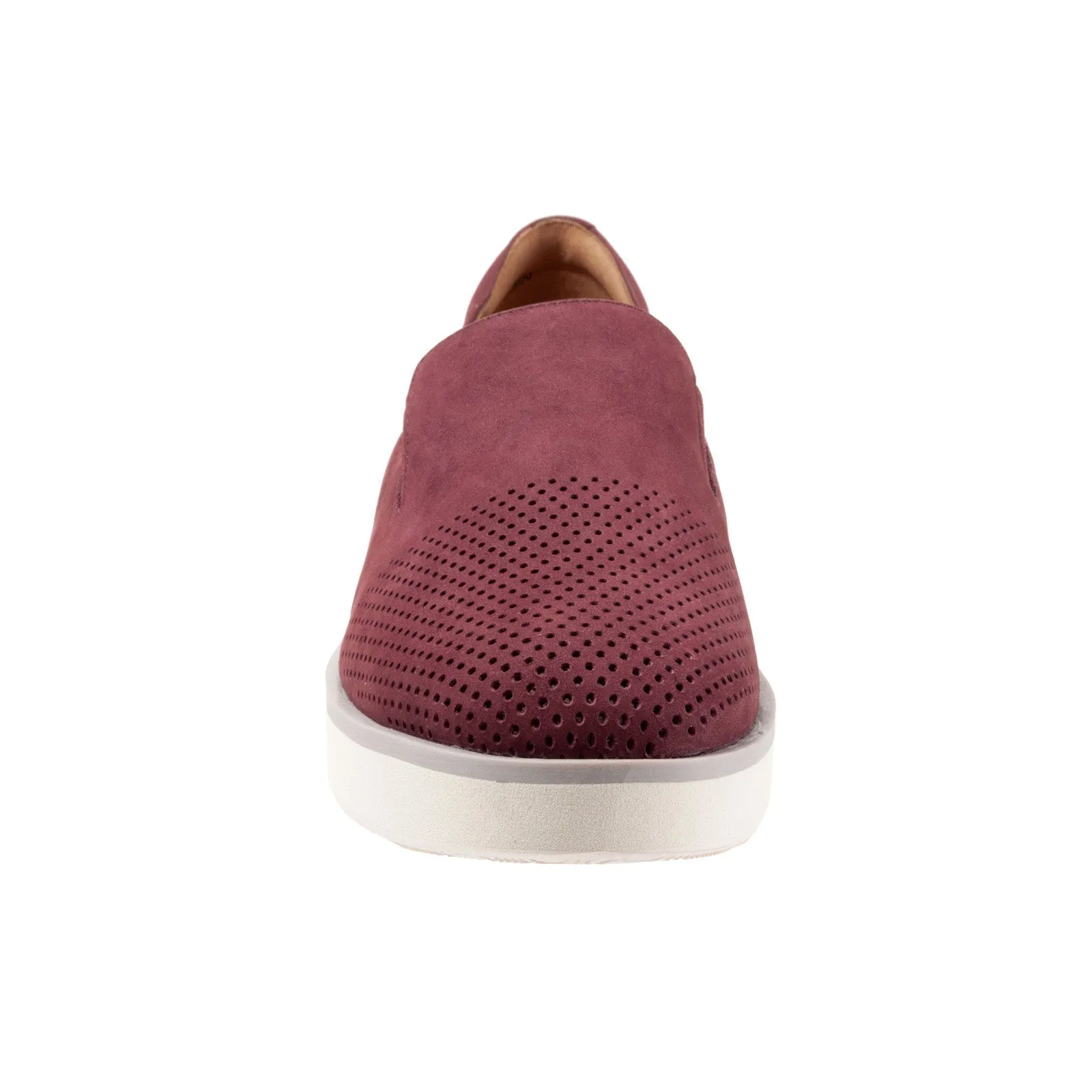 Softwalk Whistle S1810-606 Womens Burgundy Wide Leather Loafer Flats Shoes