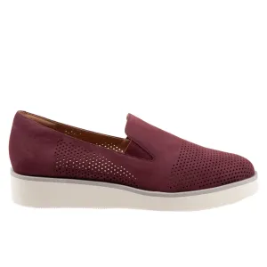 Softwalk Whistle S1810-606 Womens Burgundy Wide Leather Loafer Flats Shoes