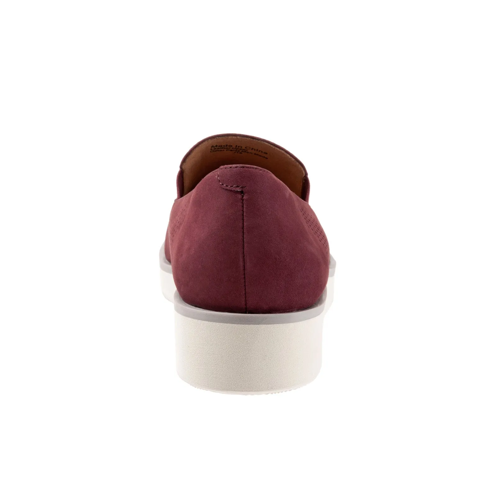 Softwalk Whistle S1810-606 Womens Burgundy Wide Leather Loafer Flats Shoes