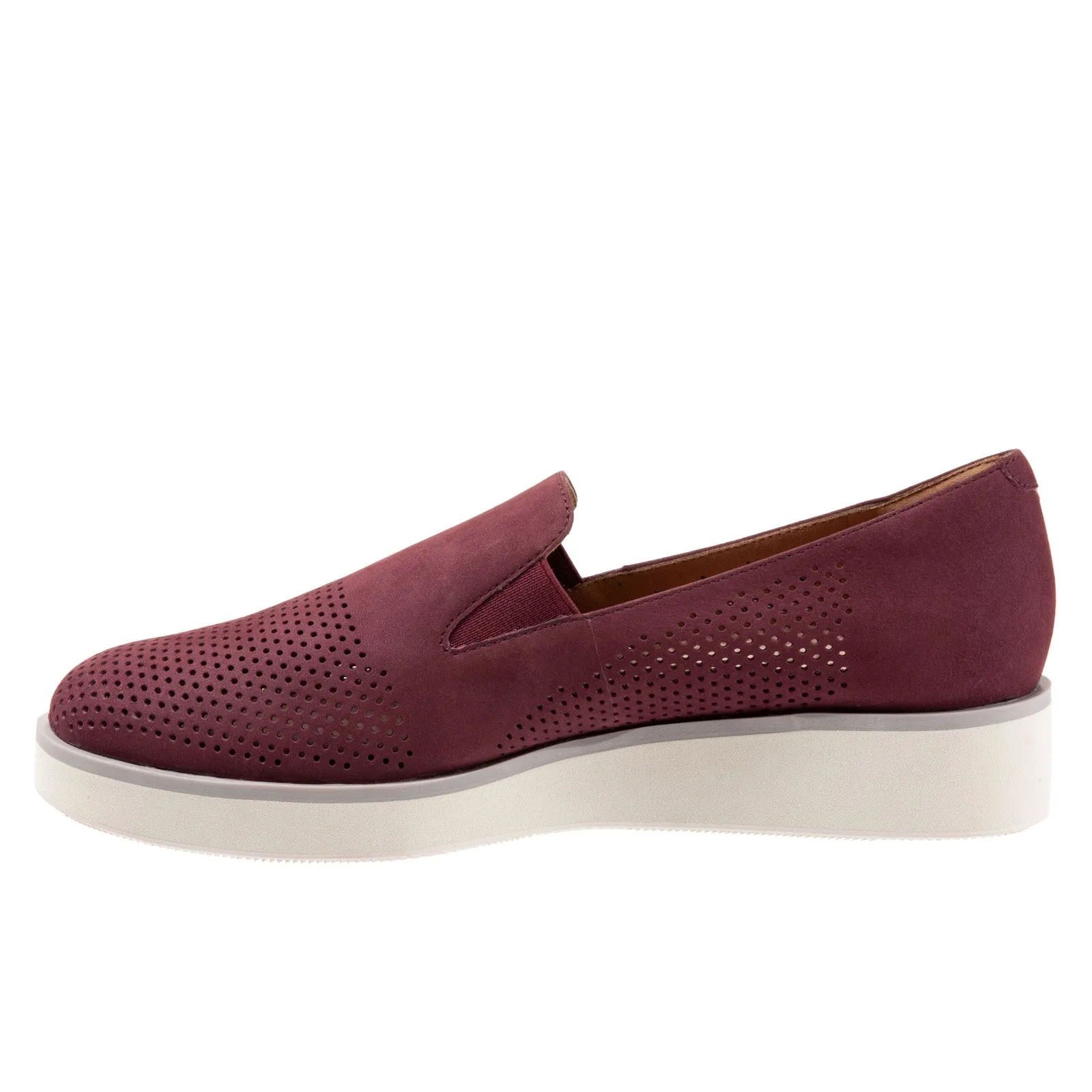 Softwalk Whistle S1810-606 Womens Burgundy Wide Leather Loafer Flats Shoes
