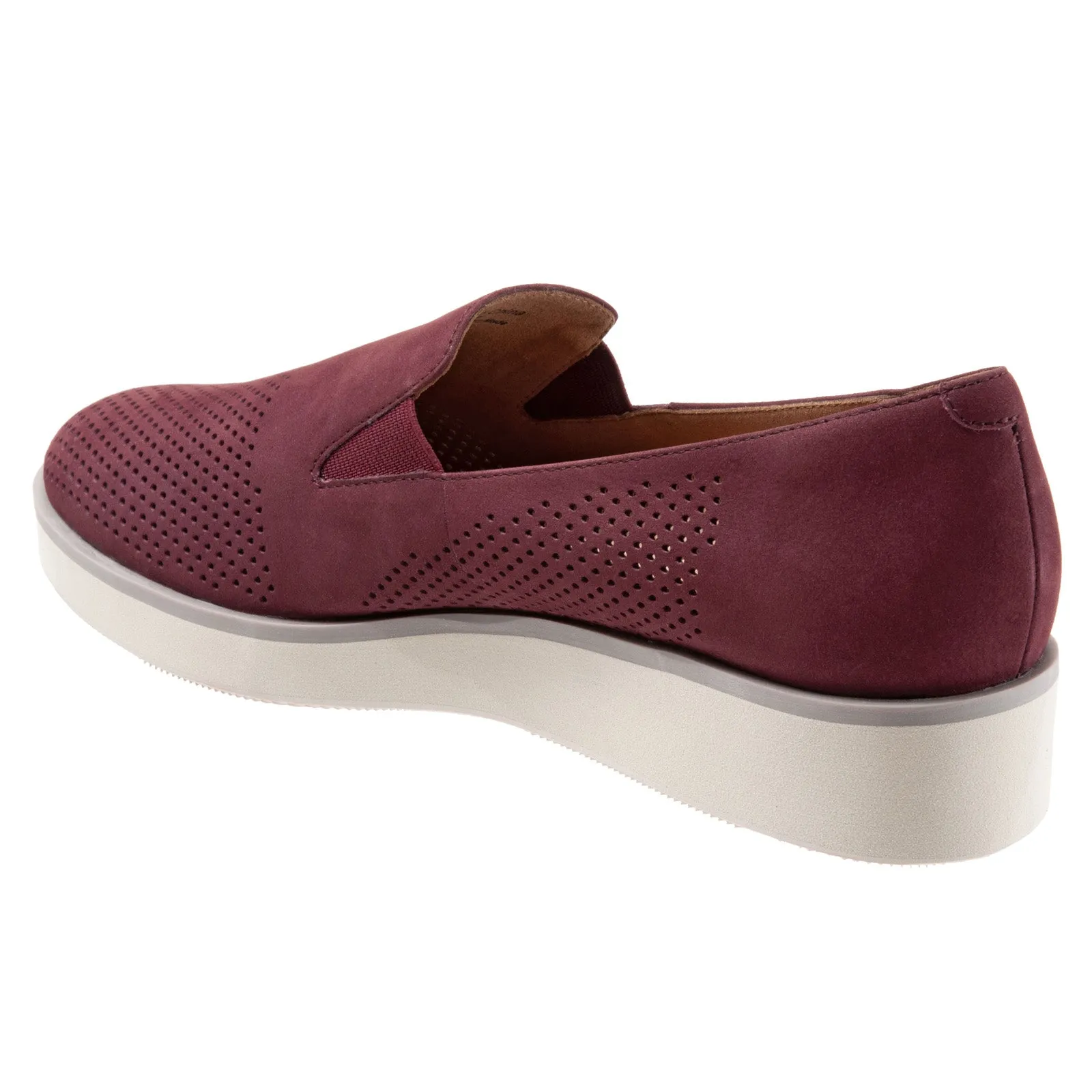 Softwalk Whistle S1810-606 Womens Burgundy Wide Leather Loafer Flats Shoes