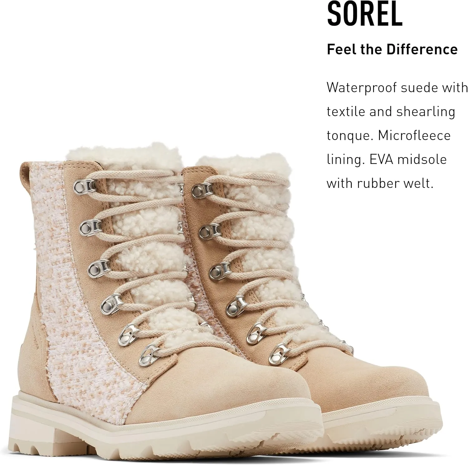 Sorel Women's Lennox Lace Cozy Rain Boot — Waterproof Suede Boots