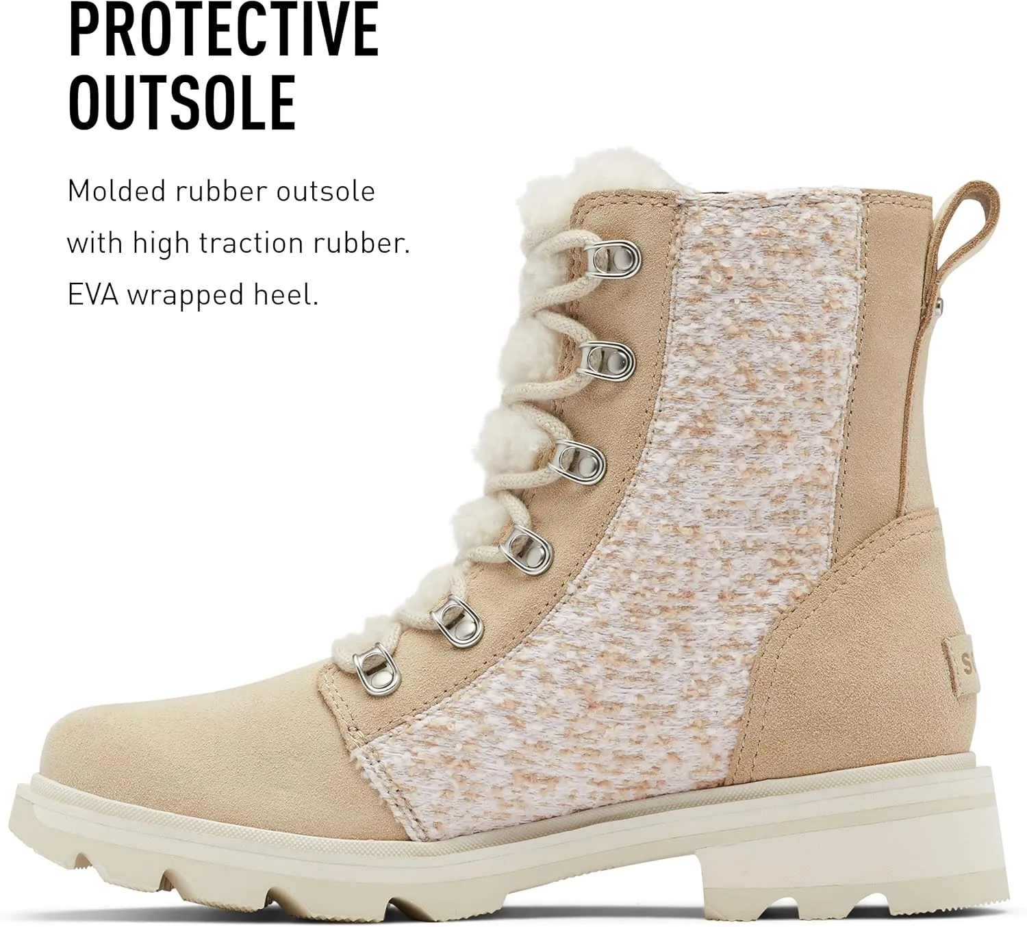 Sorel Women's Lennox Lace Cozy Rain Boot — Waterproof Suede Boots
