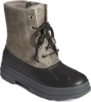 Sperry Mens Shoes Women's Saltwater 2.0 Leather Rain Boot, Grey, 5.5