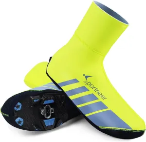 Sportneer Shoe Covers: Neoprene Waterproof and Windproof Shoes Covers for Rain - Winter Thermal Warmers Overshoes Bike Shoe Cover for Road Bike Mountain Bike, No Zip Closure Design