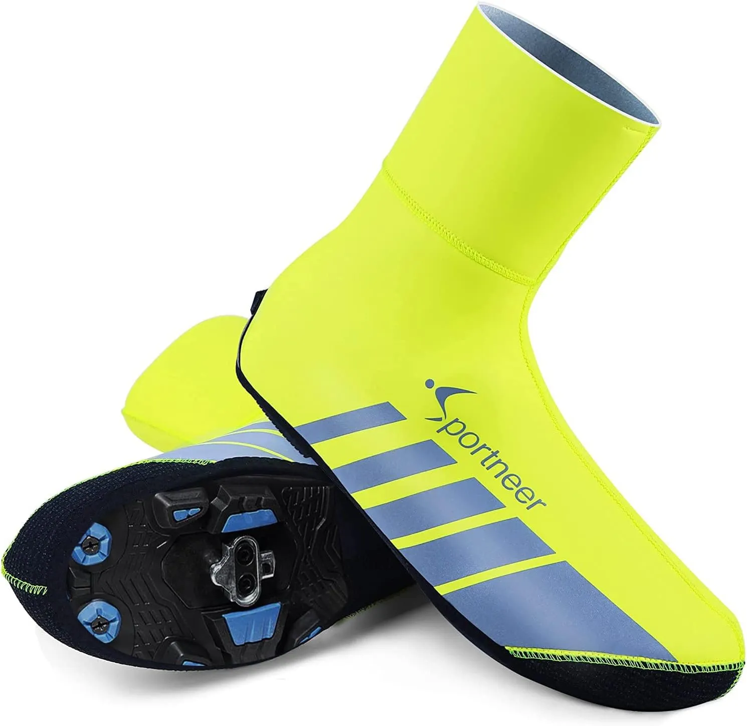 Sportneer Shoe Covers: Neoprene Waterproof and Windproof Shoes Covers for Rain - Winter Thermal Warmers Overshoes Bike Shoe Cover for Road Bike Mountain Bike, No Zip Closure Design