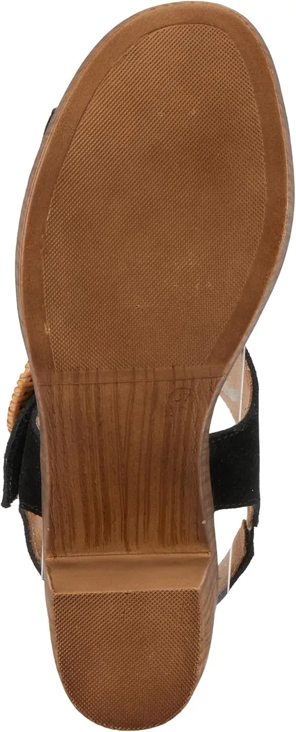 Spring Step Women's Gamona Ankle-Strap Heeled Sandal with Decorative Buckle - Cork Chunky High Heel