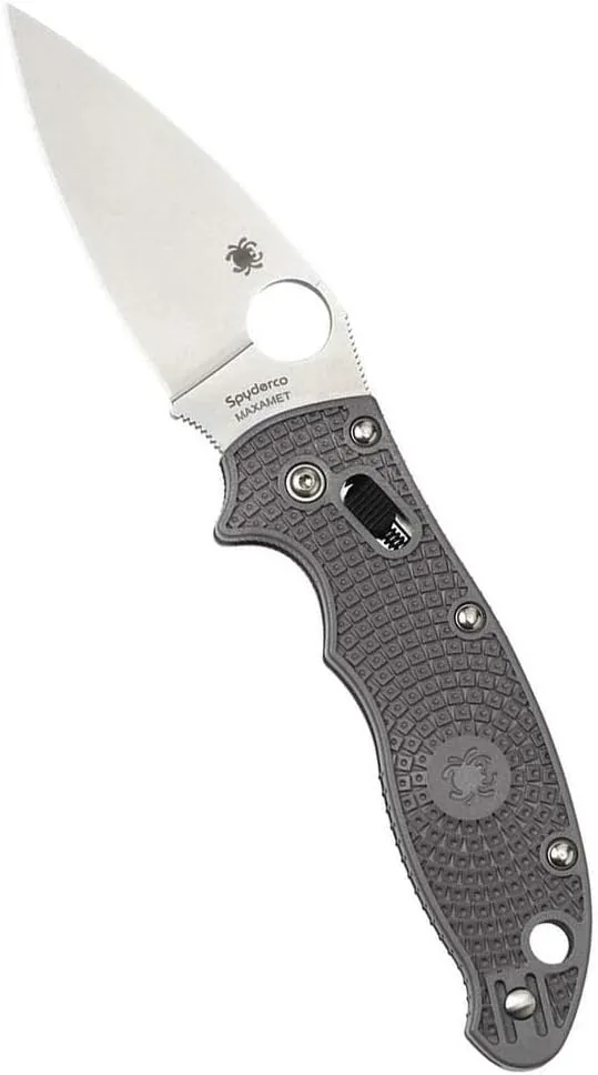 Spyderco Manix 2 Lightweight Signature Knife with 3.37" Maxamet Steel Blade and Gray FRCP Handle - PlainEdge - C101PGY2