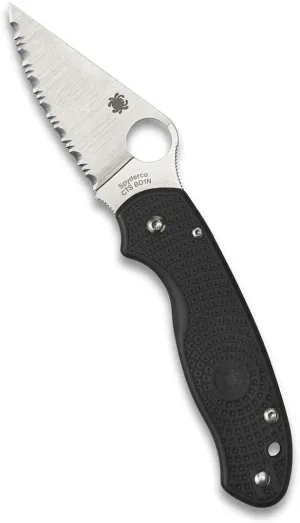 Spyderco Para 3 Lightweight Folding Knife - Black G-10 Handle with SpyderEdge, Full-Flat Grind, CTS BD1N Steel Blade and Compression Lock - C223SBK