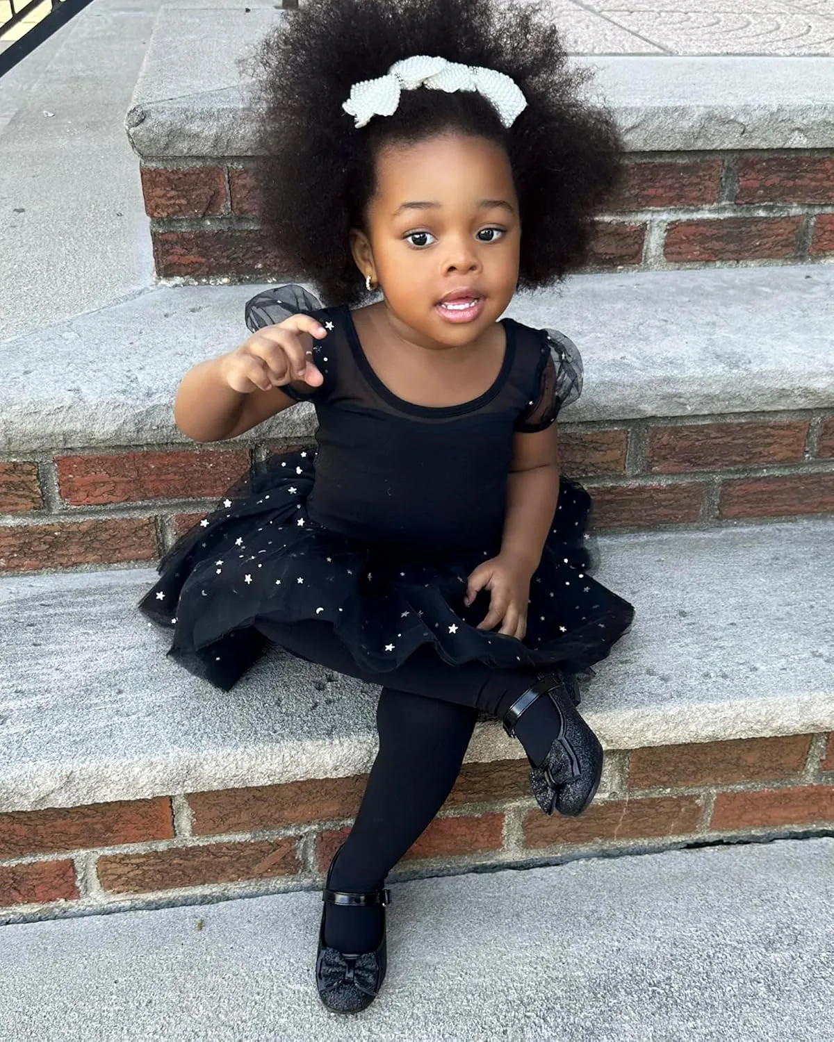 Stelle Girls Dress Shoes Glitter Princess Shoe Flower Mary Jane Low Heels Party Wedding Prom Footwear for Toddler Kids