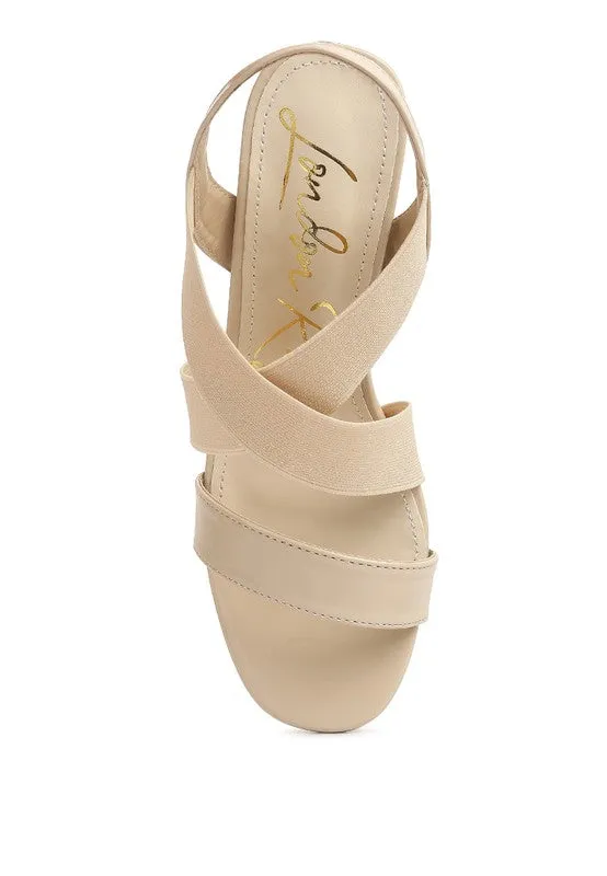 Stretch Straps Block Sandals