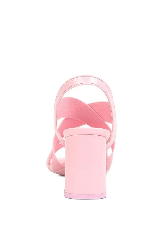 Stretch Straps Block Sandals