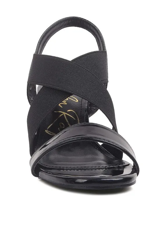 Stretch Straps Block Sandals