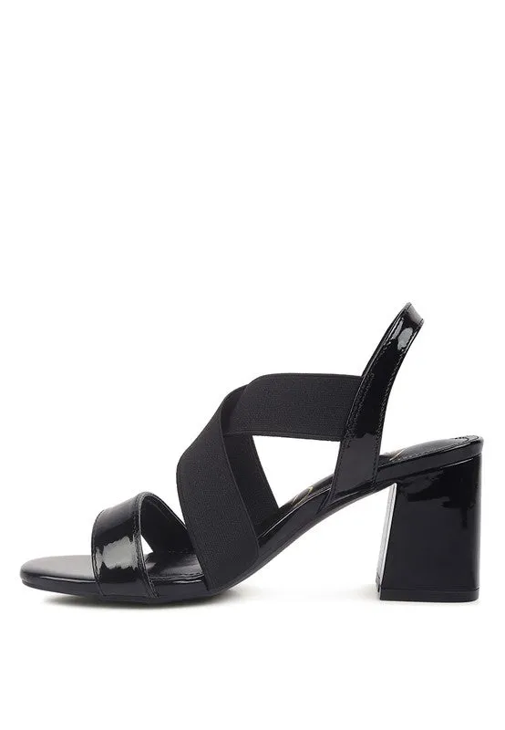 Stretch Straps Block Sandals